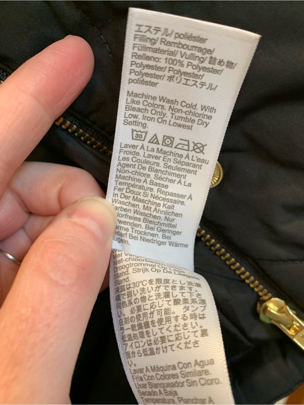 J CREW FACTORY City Puffer Coat Women's S Black Quilted Pockets Gold Details - Picture 10 of 14